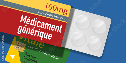 Médicament Générique - santé - boite de médicament - assurance maladie - comprimés
