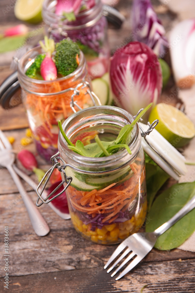 healthy salad in jar healthy salad in jar