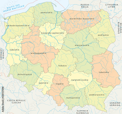 Vector map of Poland administrative division vol.5 