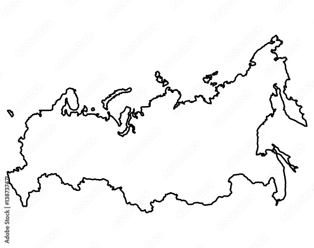 Isolated Russian map on a white background, Vector illustration