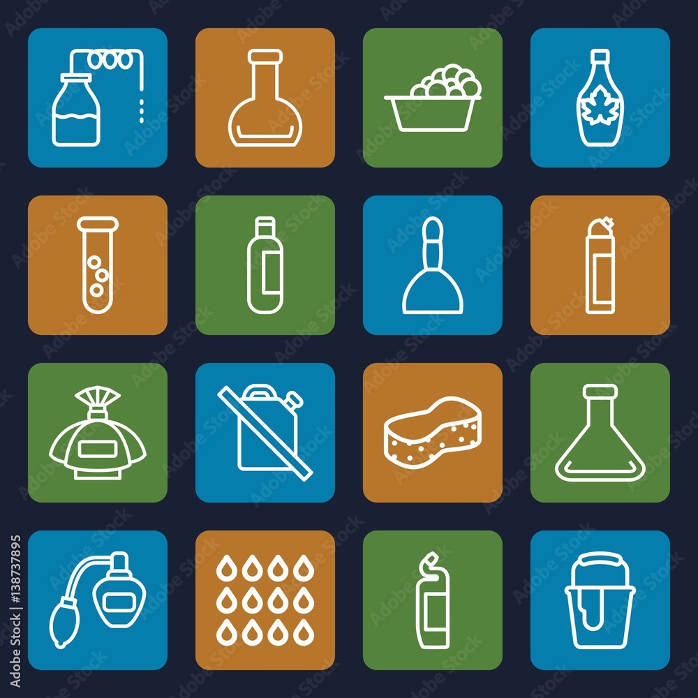 Set of 16 liquid outline icons Set of 16 liquid outline icons