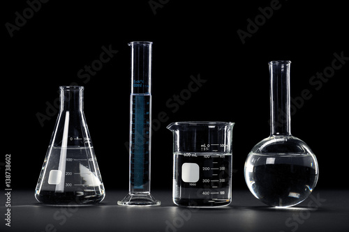 Laboratory Glassware on Dark Background