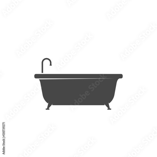 Bathtub icon isolated on white background. Bath time vector illustration