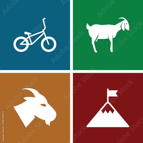 Set of 4 mountain filled icons