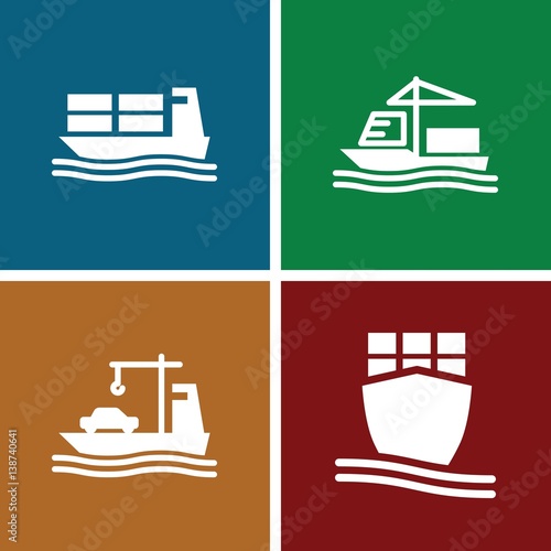 Set of 4 freighter filled icons