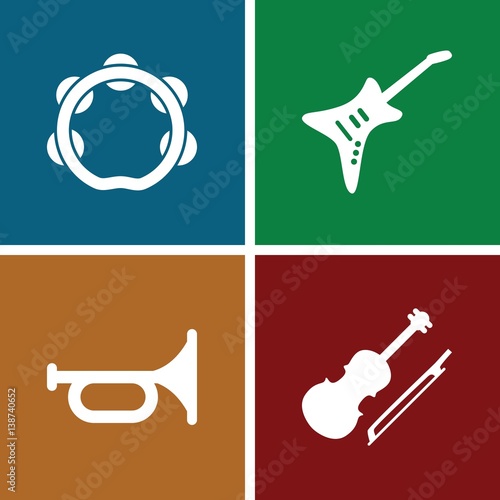Set of 4 musician filled icons
