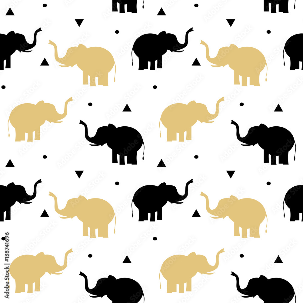 cute black and gold elephants seamless vector pattern background illustration
cute black and gold elephants seamless vector pattern background illustration