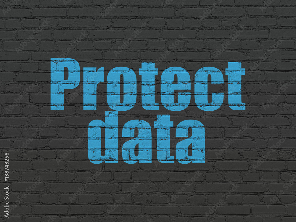 Obraz premium Security concept: Protect Data on wall background