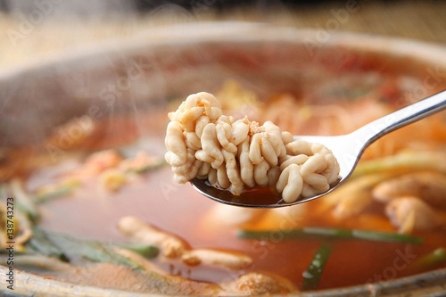 altang.  Spicy Fish Roe Soup . photo