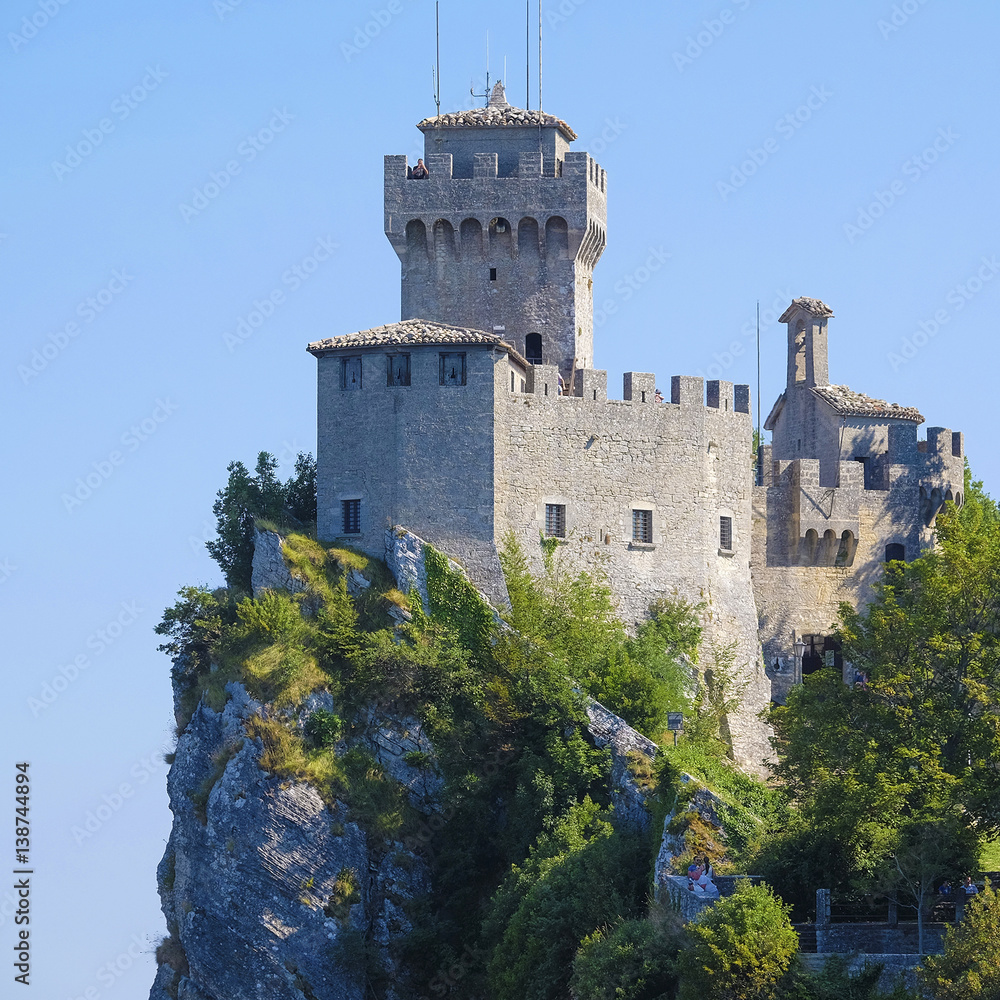 San-Marino - August, 8, 2016: a castel in a center of San-Marino, one of the smallest counties in the world