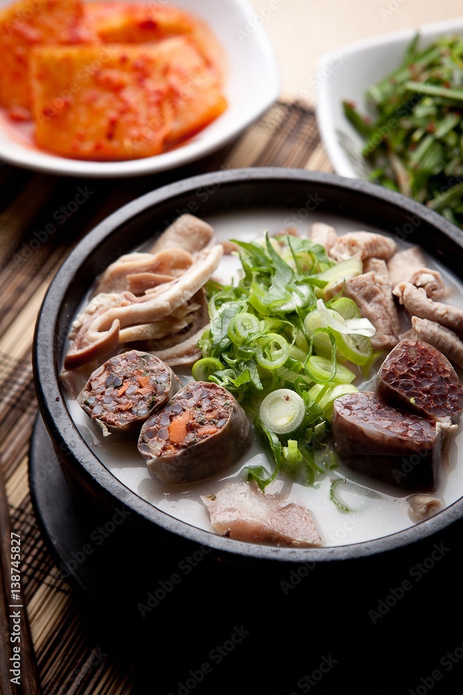 Sundae-gukbap. Korean Sausage and Rice Soup. Sundae-gukbap. Korean Sausage and Rice Soup.