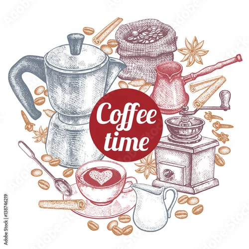 Obraz Ustaw czas na kawę.