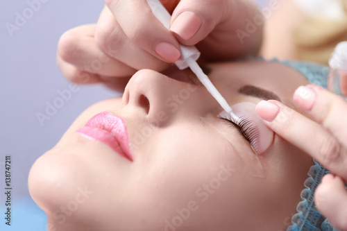 Woman on cosmetic procedure at salon photo