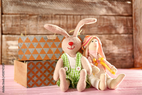 Boxes with colorful eggs an...