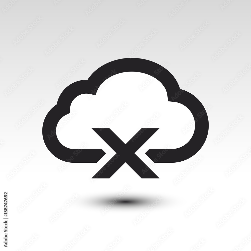 Cloud Error Icon Vector Illustration. Cloud computing Stop data storage Icon. Cloud Error Icon Vector Illustration. Cloud computing Stop data storage Icon.
