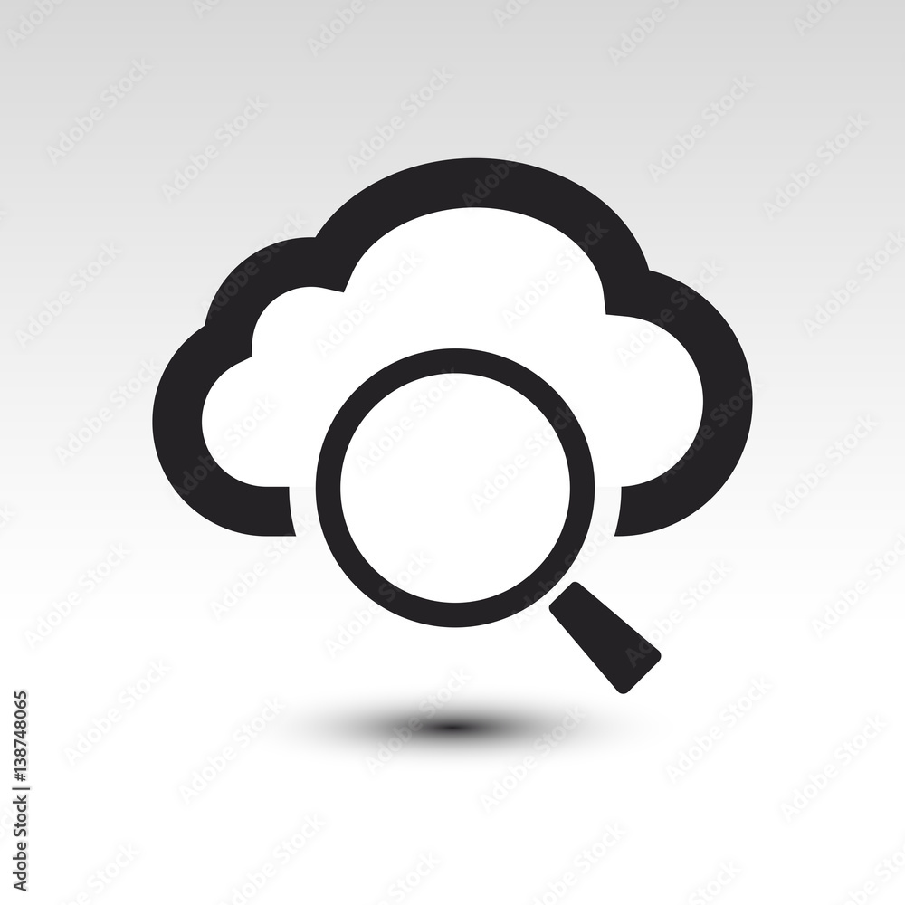 Cloud Search Icon Vector Illustration. Cloud computing Search data storage Icon. Cloud Search Icon Vector Illustration. Cloud computing Search data storage Icon.