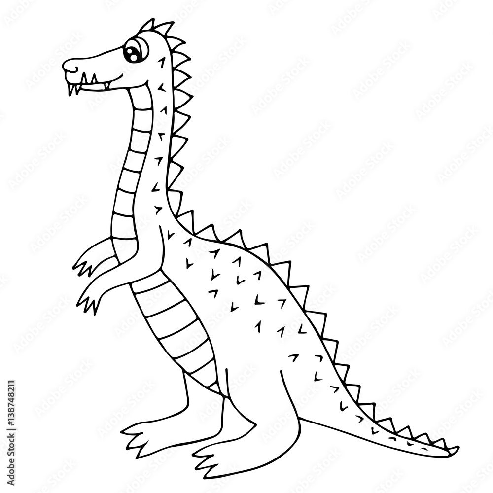 Cute dinosaur or dragon isolated on the white background