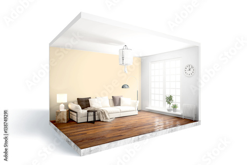 Fotografie Modern bright interior . 3D rendering