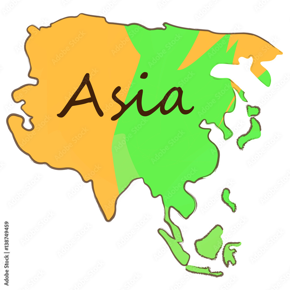 Isolated map of Asia on a white background, Vector illustration Isolated map of Asia on a white background, Vector illustration