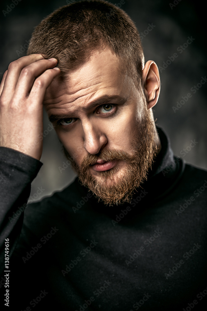 pensive bearded guy pensive bearded guy