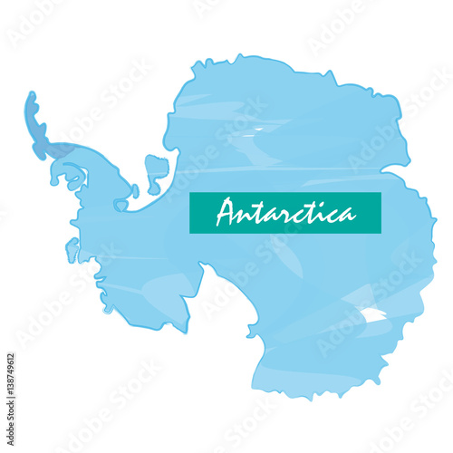 Isolated map of Antartica on a white background, Vector illustration