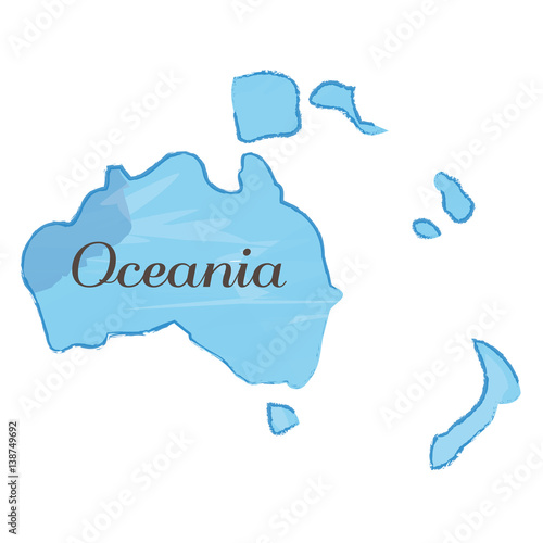 Isolated map of Oceania on a white background, Vector illustration