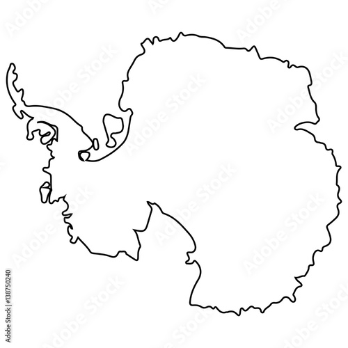 Obraz na płótnie Isolated map of Antartica on a white background, Vector illustration