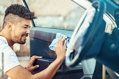 Man washing car photo