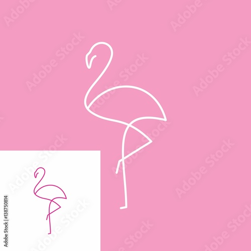 abstract animal flamingo bird logo design line art illustration vector custom logo design inspiration