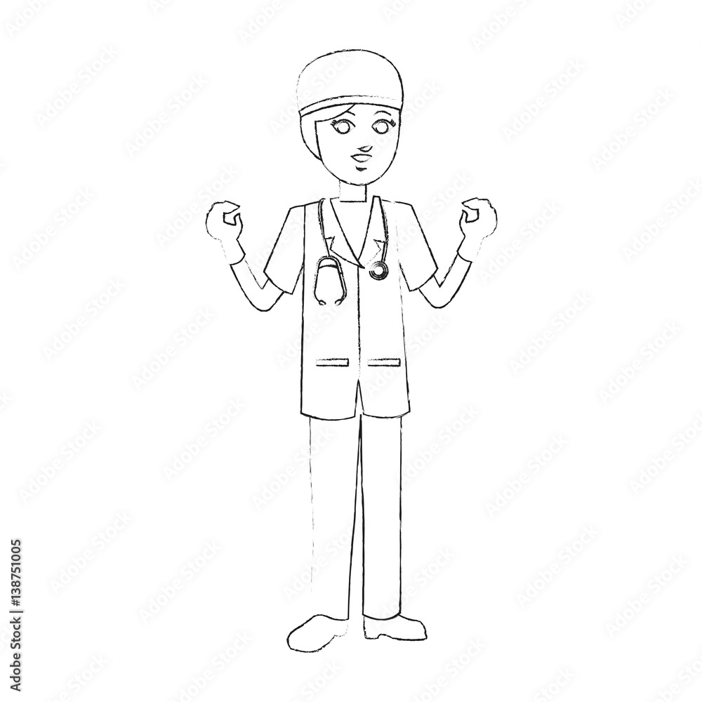 female medical doctor icon image vector illustration design 