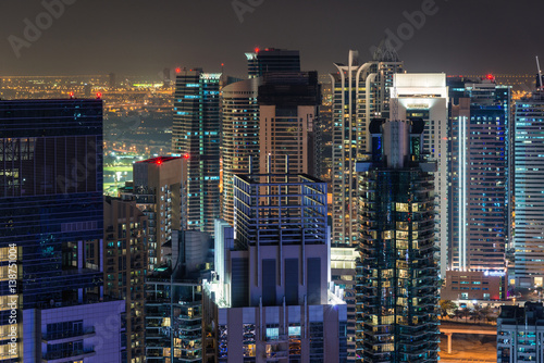 Night scene of Dubai skyline