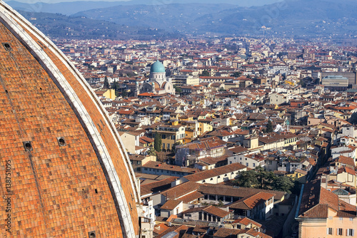 top view  from Giottos bell tower over old Florence photo