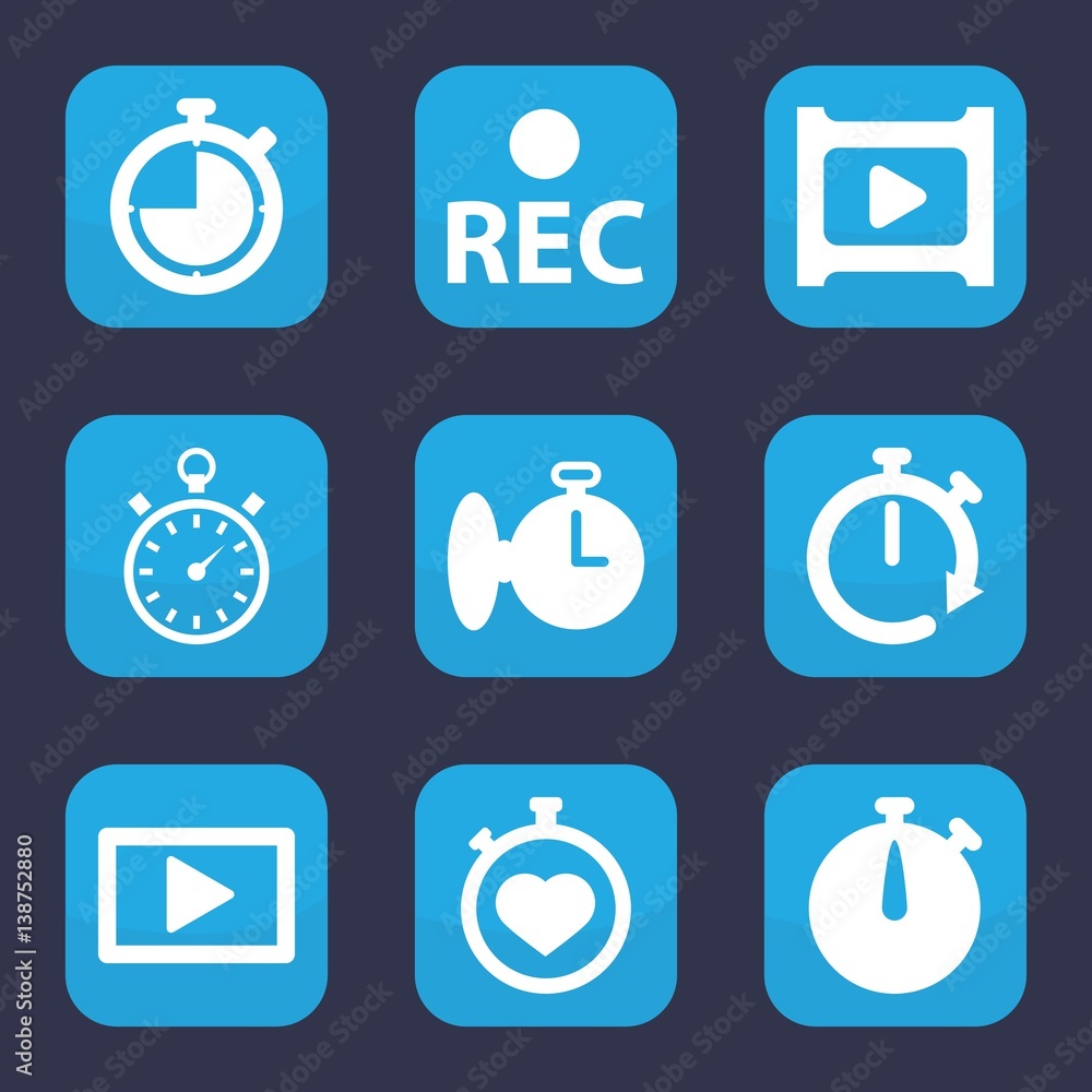 Set of 9 start filled icons Set of 9 start filled icons