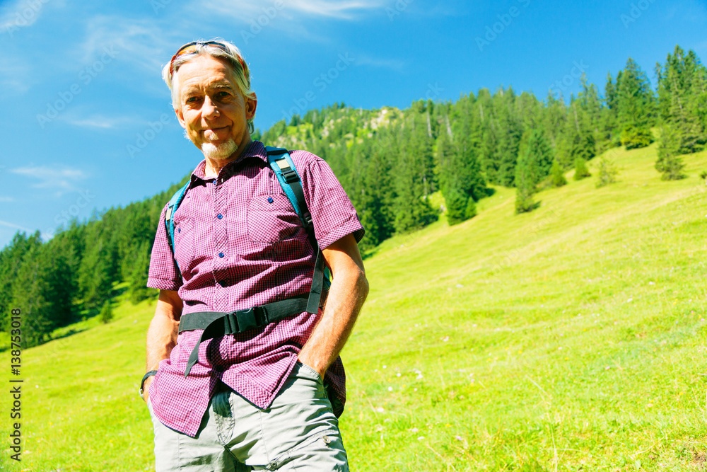 Hiking Senior Man