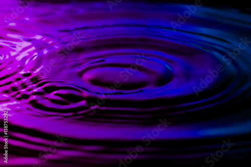 Water ripples on nice purple blue background