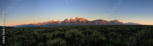 Teton sunrise panorama