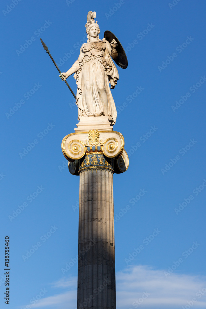 Athena goddess statue in front of Academy of Athens, Attica, Greece Athena goddess statue in front of Academy of Athens, Attica, Greece