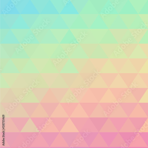 Vibrant hologram vector background. Chrome effect, art poster. Futuristic template with shiny effect. Triangular elements card, square composition. 80s-90s abstract backdrop