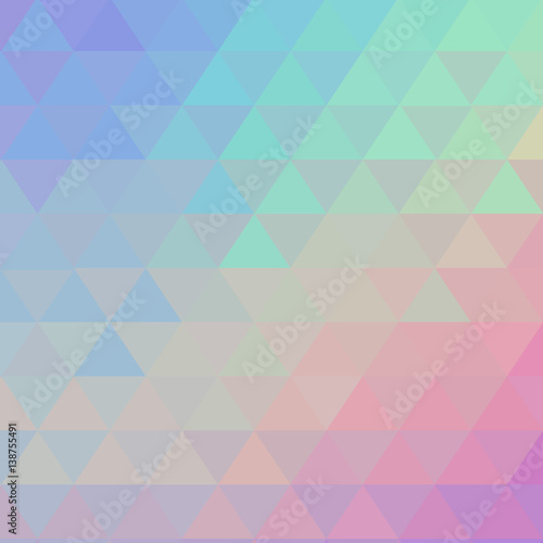 Vibrant hologram vector background. Chrome effect, art poster. Holographic geometric texture. Futuristic template with shiny effect. Triangular elements card, square composition