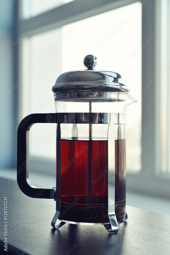 French press on sofa