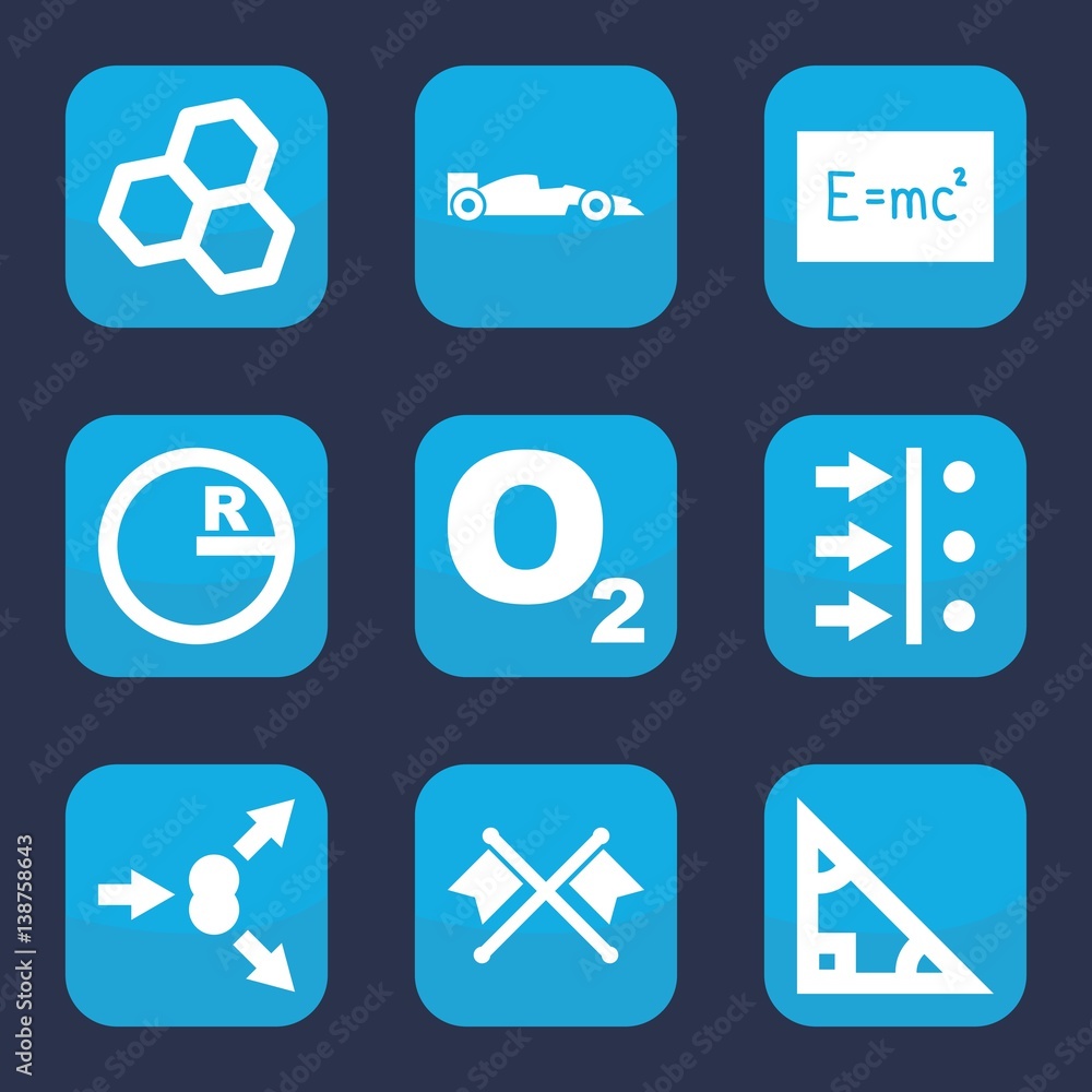 Set of 9 filled formula icons Set of 9 filled formula icons