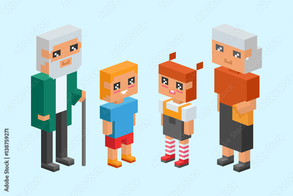 3d isometric family couple children kids people concept flat icons flirting love first date parenting together vector square illustration man woman 3d isometric family couple children kids people concept flat icons flirting love first date parenting together vector square illustration man woman