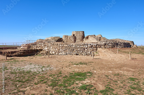 Prehistoric site of the Motilla del Azuer, awesome fortified settlement of the Middle Bronze Age, Daimiel, Spain.