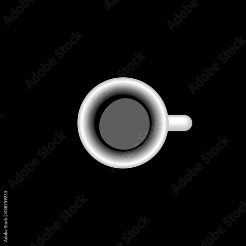 Italian Espresso Cup on Black Background