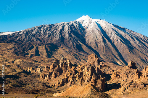 Teide National Park in winter time in Tenerife  Canary Islands