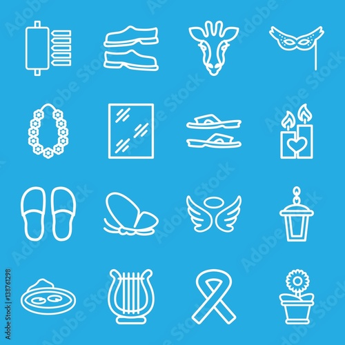 Set of 16 decorative outline icons