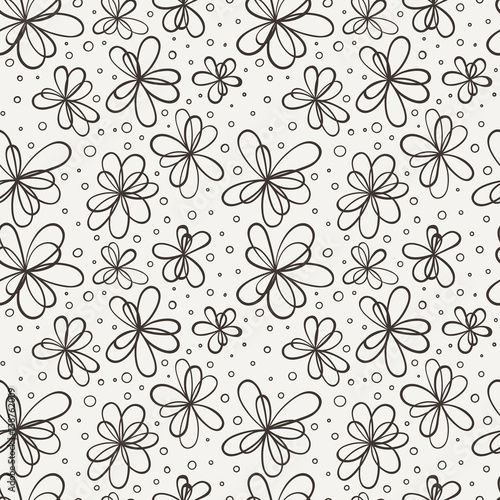 Seamless doodle floral pattern.