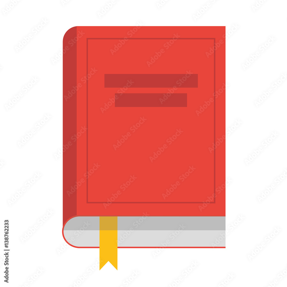 Red Book With Bookmark Vector Isolated Flat Clipart Icon Red Book With Bookmark Vector Isolated Flat Clipart Icon