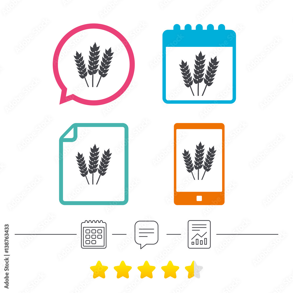 Agricultural sign icon. Gluten free or No gluten. Agricultural sign icon. Gluten free or No gluten.