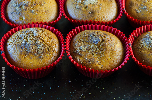 homemade muffins with cinnamon photo